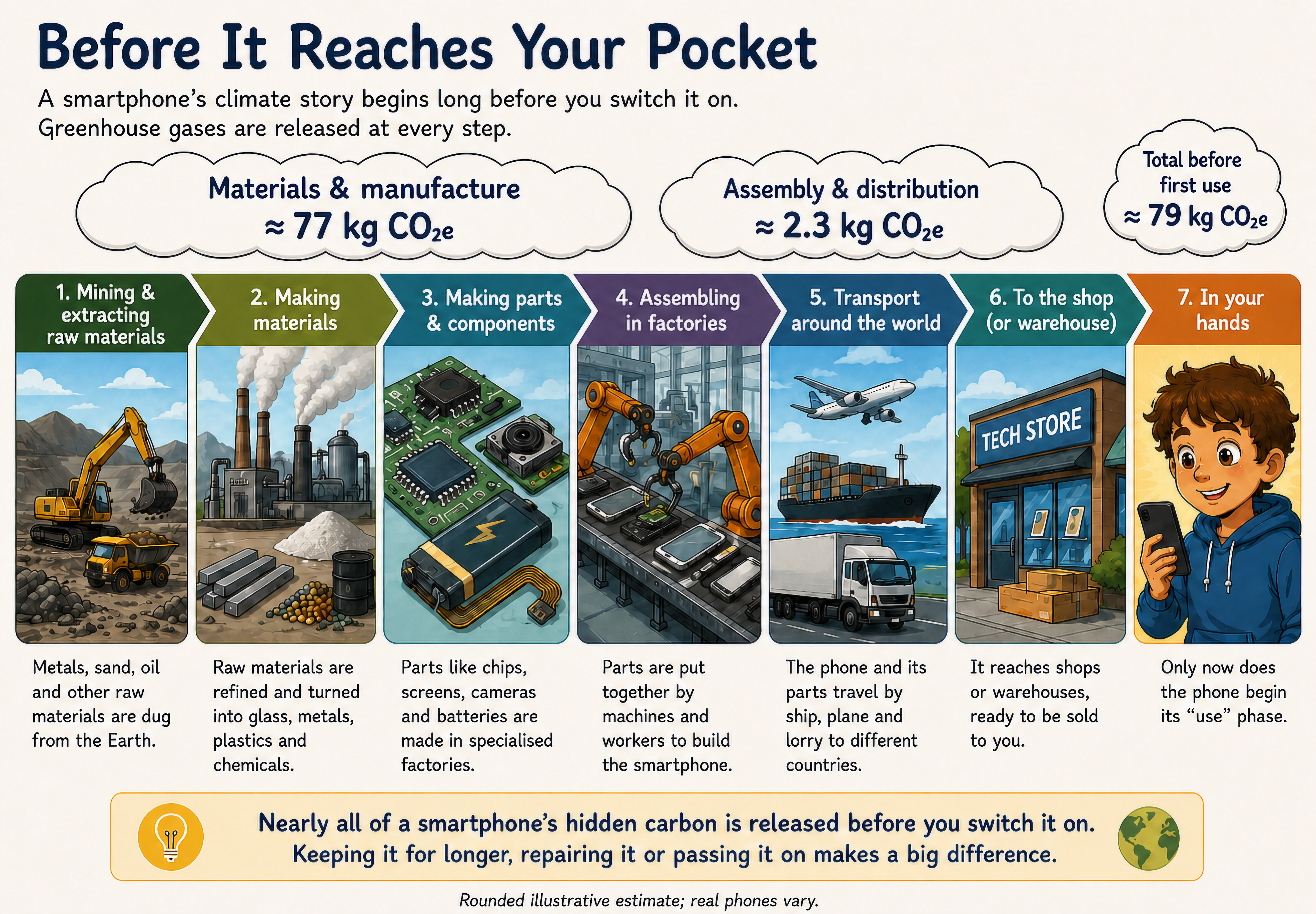 The stages of carbon emission