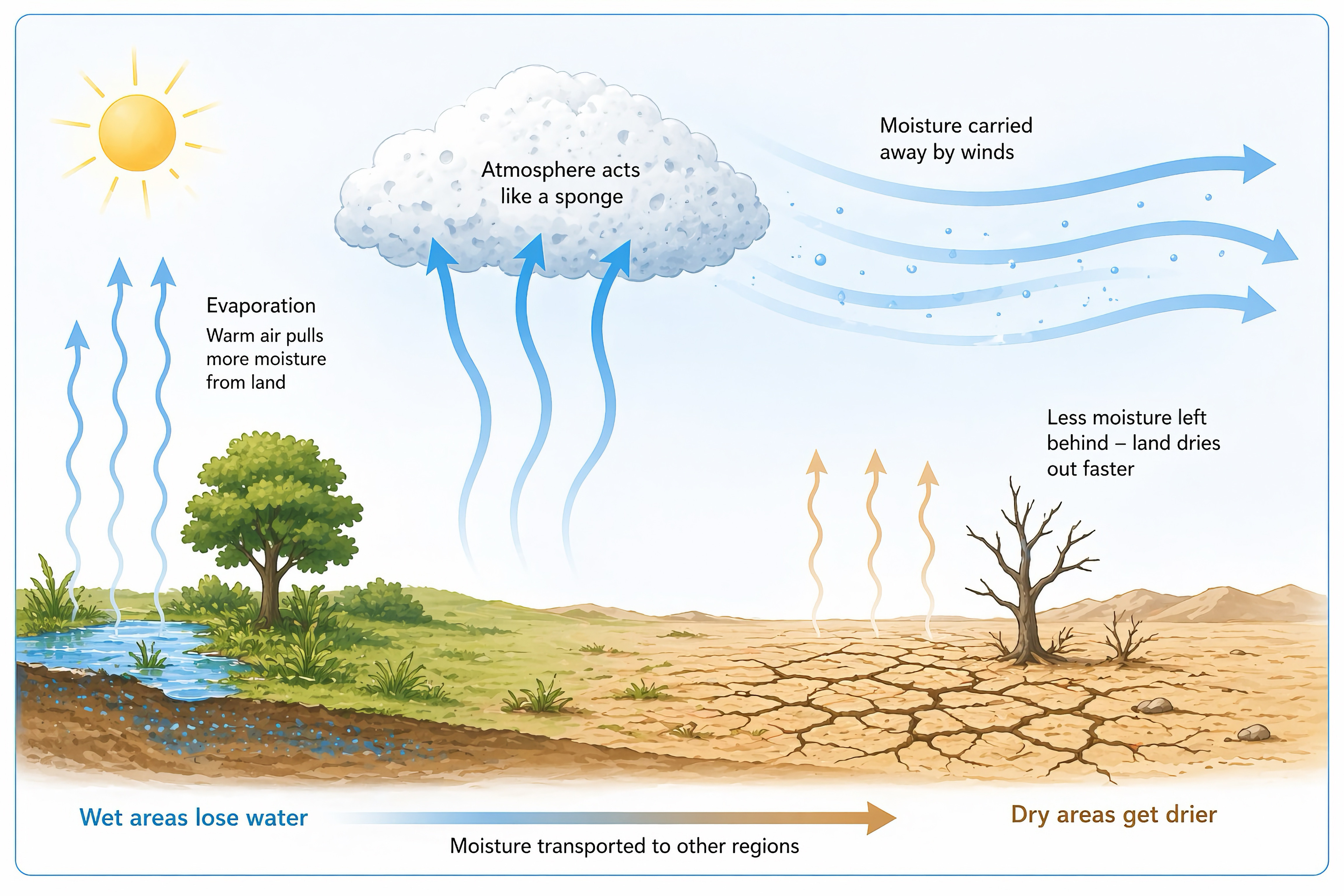 How warming dries out land